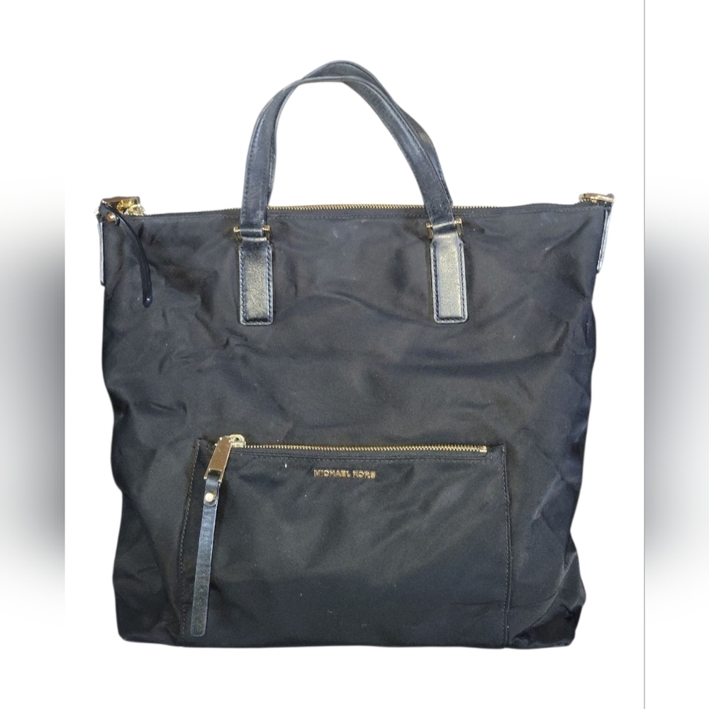 Michael Micheal Kors Black Nylon Goldtone Hardware Jet Set Travel Tote Bag - Picture 10 of 10